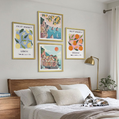 Polyptychon mit rahmen Obstposter Zitronen Orangen