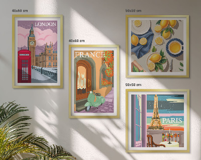 Wanddeko-set Stadtansichten Paris London Frankreich
