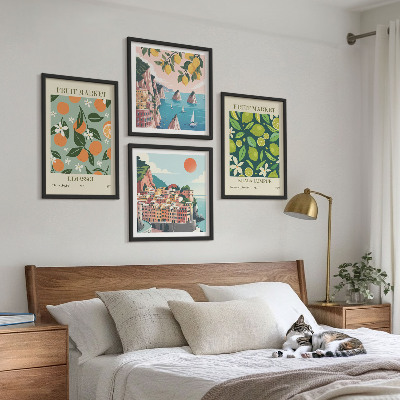 Polyptychon mit rahmen Vintage-Poster mit Fruchtmustern
