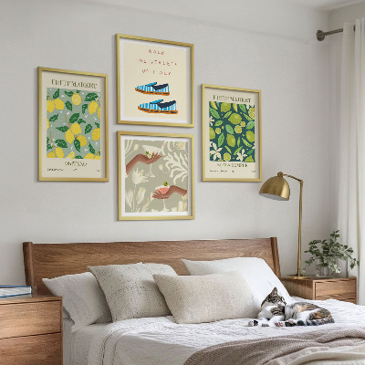 Polyptychon mit rahmen Italienische Poster mit Fruchtmotiven