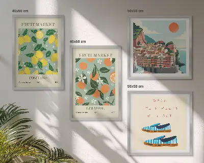 Wanddeko-Set mit italienischem Fruchtmuster