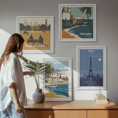 Architektur der Küstenstädte als gerahmtes Polyptychon
