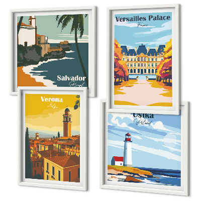 Wanddeko-set Blicke auf berühmte Orte am Meer