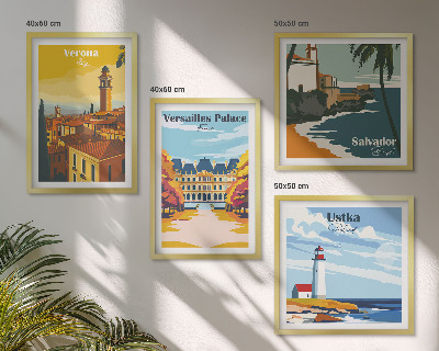 Wanddeko-set Blicke auf berühmte Orte am Meer