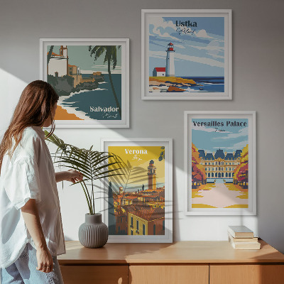 Wanddeko-set Blicke auf berühmte Orte am Meer