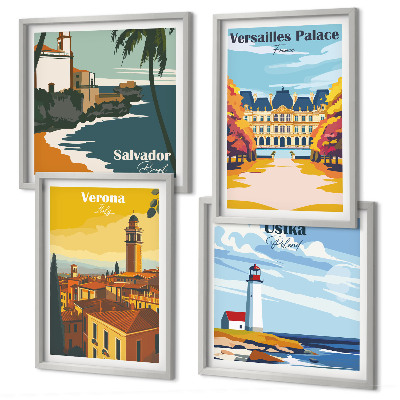 Wanddeko-set Blicke auf berühmte Orte am Meer