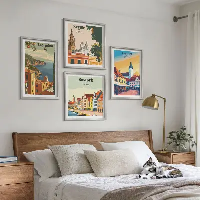 Architektur der Küstenstädte als Polyptychon mit Rahmen