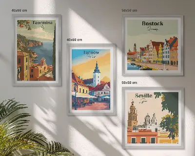 Architektur der Küstenstädte als Polyptychon mit Rahmen