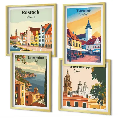 Architektur der Küstenstädte als Polyptychon mit Rahmen