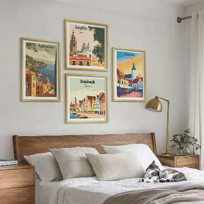 Architektur der Küstenstädte als Polyptychon mit Rahmen