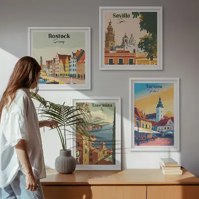 Architektur der Küstenstädte als Polyptychon mit Rahmen