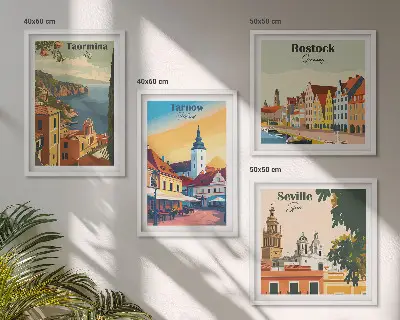 Architektur der Küstenstädte als Polyptychon mit Rahmen