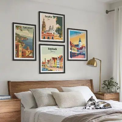 Architektur der Küstenstädte als Polyptychon mit Rahmen