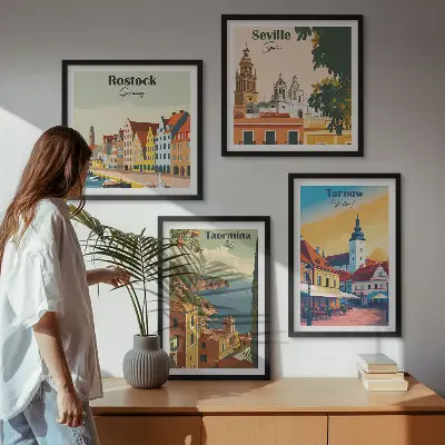 Architektur der Küstenstädte als Polyptychon mit Rahmen