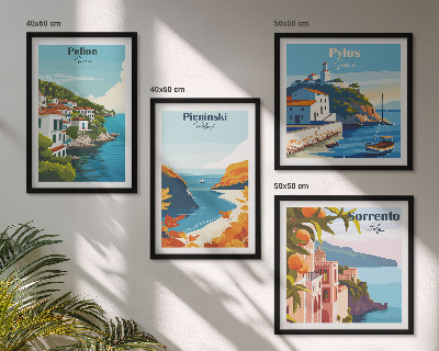 Wanddeko-set Retro-Landschaften im malerischen Stil