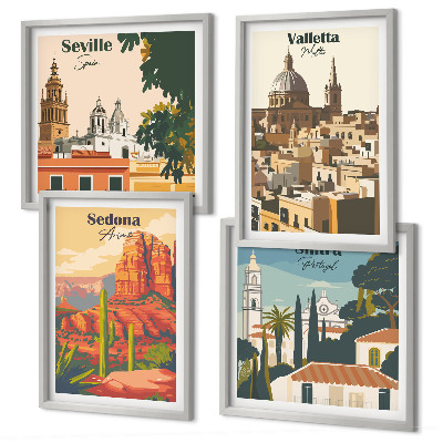 Wanddeko-set Retro-Stadtansichten Sedona Sintra