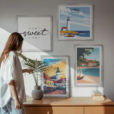 Wanddeko-Set mit Motiven der Städte Ustka, Tarnów und Sopot