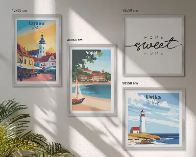 Wanddeko-Set mit Motiven der Städte Ustka, Tarnów und Sopot