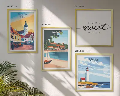Wanddeko-Set mit Motiven der Städte Ustka, Tarnów und Sopot