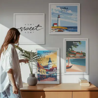 Wanddeko-Set mit Motiven der Städte Ustka, Tarnów und Sopot