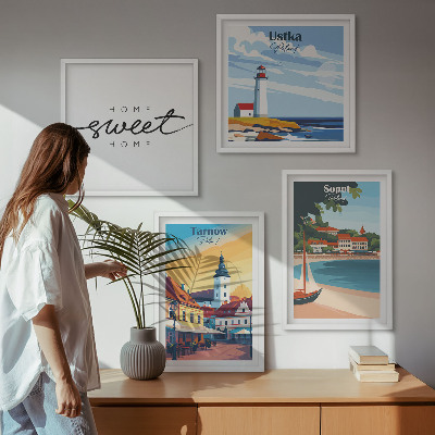 Wanddeko-set Polnische Städte Ustka Tarnów Sopot