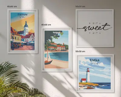 Wanddeko-Set mit Motiven der Städte Ustka, Tarnów und Sopot