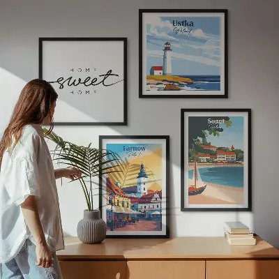 Wanddeko-Set mit Motiven der Städte Ustka, Tarnów und Sopot