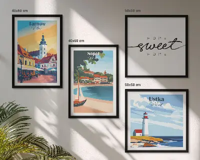 Wanddeko-Set mit Motiven der Städte Ustka, Tarnów und Sopot