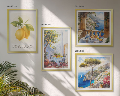 Wanddeko-set Ansichten der Zitronenarchitektur von Positano