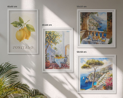 Wanddeko-set Ansichten der Zitronenarchitektur von Positano