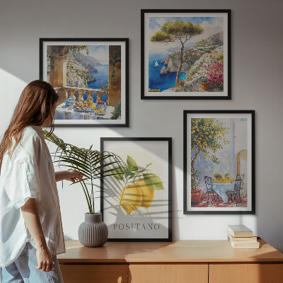 Wanddeko-set Ansichten der Zitronenarchitektur von Positano