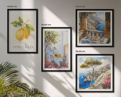 Wanddeko-set Ansichten der Zitronenarchitektur von Positano
