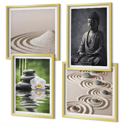 Polyptychon mit rahmen Ein entspannter Buddha am Strand
