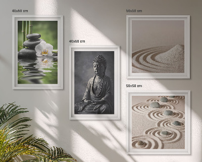Polyptychon mit rahmen Ein entspannter Buddha am Strand