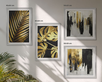 Polyptychon mit rahmen Abstrakte Monstera-Palmenblätter