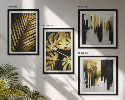 Polyptychon mit rahmen Abstrakte Monstera-Palmenblätter