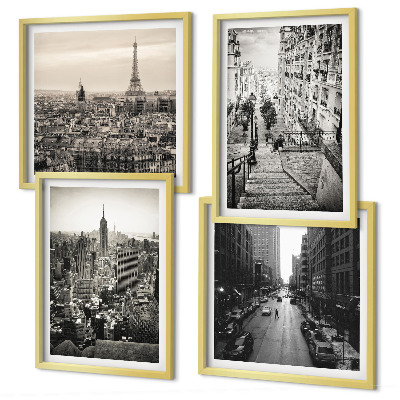 Polyptychon mit rahmen Aussicht Paris New York Treppen