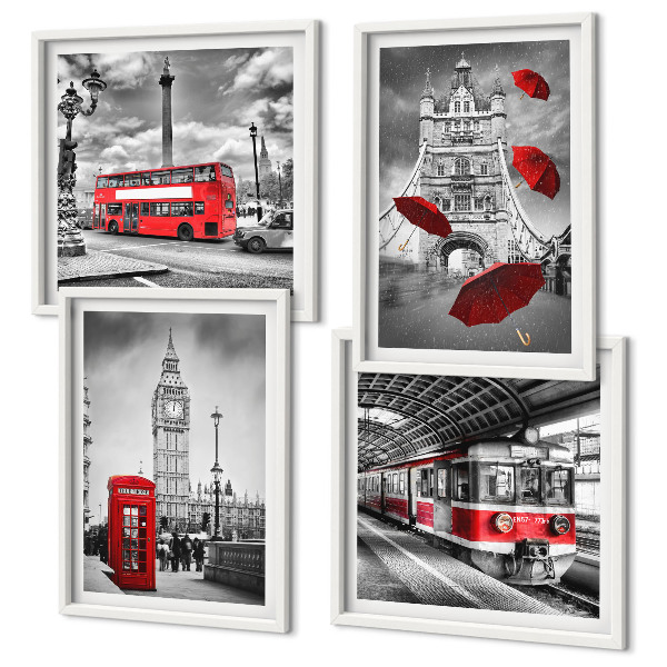 Wanddeko-set Red Accents London