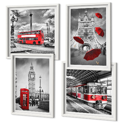 Wanddeko-set Red Accents London