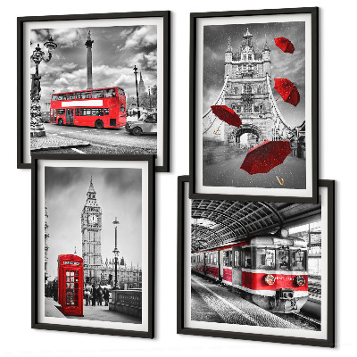 Wanddeko-set Red Accents London