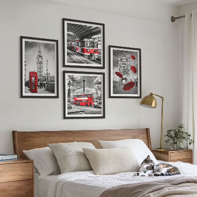 Wanddeko-set Red Accents London