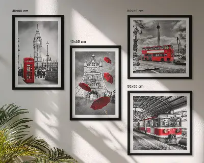 Wanddeko-Set im Design Red Accents London