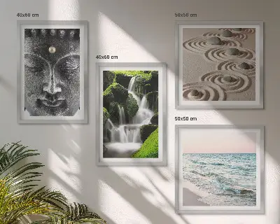 Der Frieden der Natur mit Buddha als gerahmtes Polyptychon