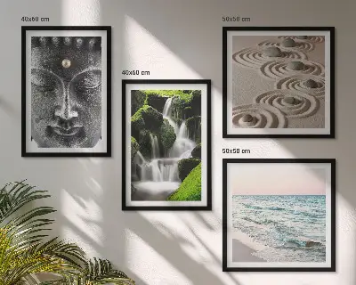 Der Frieden der Natur mit Buddha als gerahmtes Polyptychon
