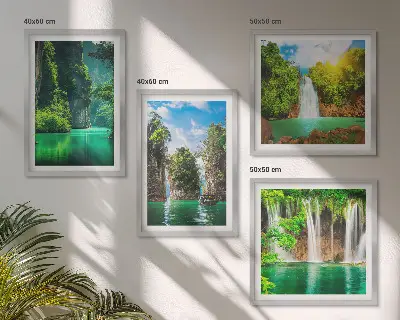 Wanddeko-Set grüne Landschaften und Wasserfälle