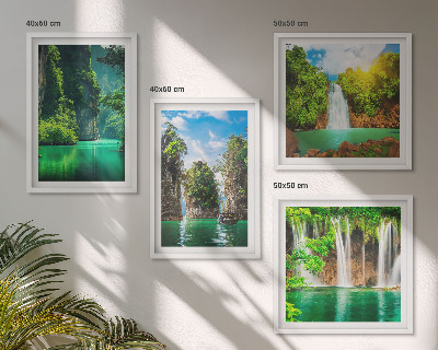 Wanddeko-set Grüne Landschaften, Wasserfälle