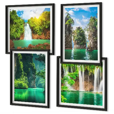 Wanddeko-Set grüne Landschaften und Wasserfälle