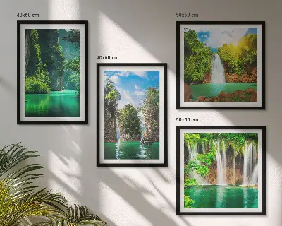 Wanddeko-Set grüne Landschaften und Wasserfälle