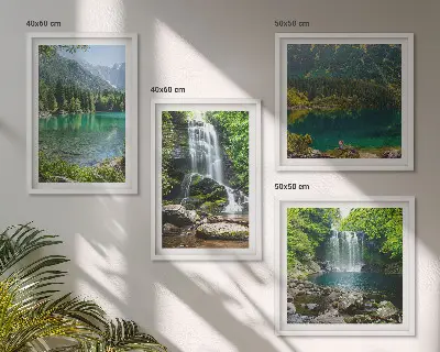 Wanddeko-Set mit Wasserfällen in grüner Umgebung