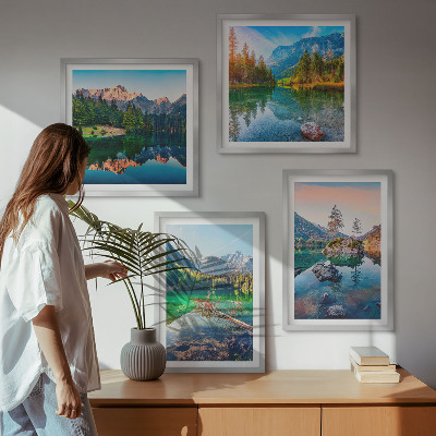 Polyptychon mit rahmen Naturlandschaft der Bergseen